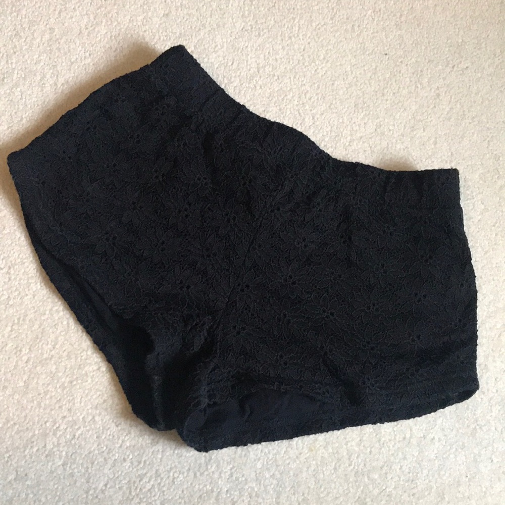 Black lace shorts